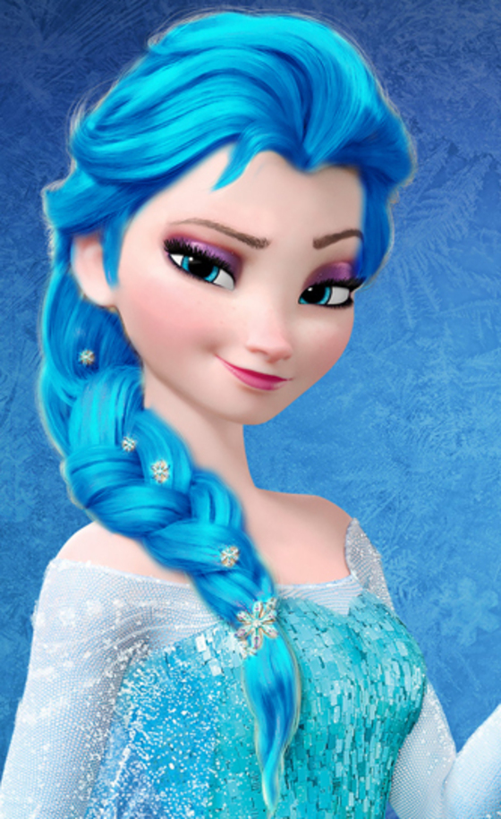 disney elsa blue hair